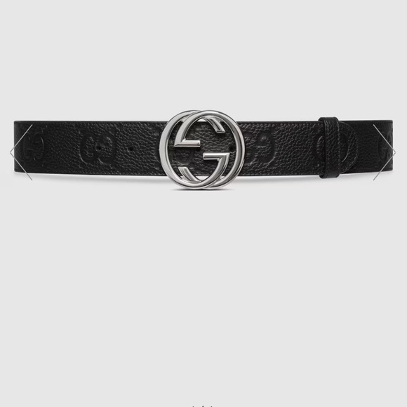 GUCCI MENS WIDE BELT WITH INTERLOCKING G BUCKLE NWT - Picture 3 of 7